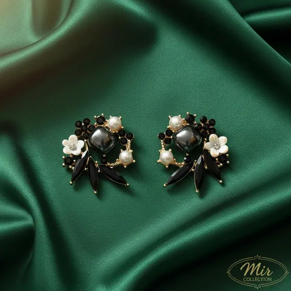 Black_Crystal_Floral_Statement_Earrings_For_Women_|_Pearl_&_Stone_Designer_Stud_Earrings_|_Party_&_Wedding_Jewellery