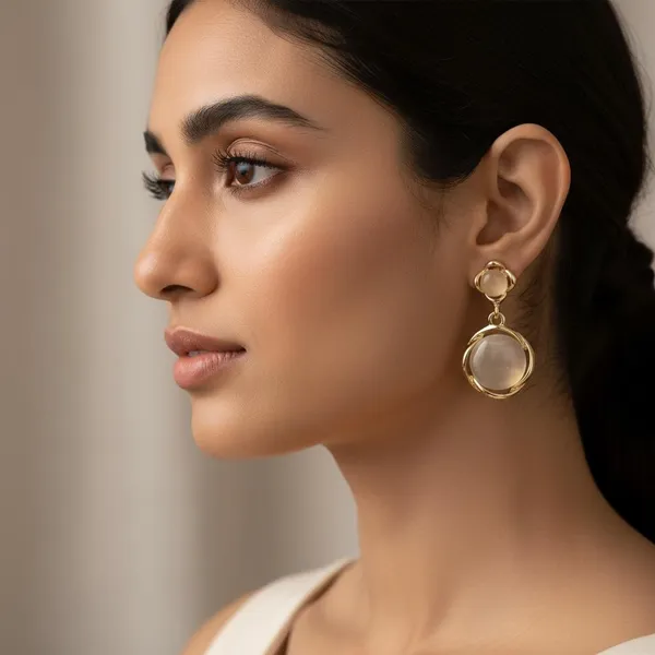 Gold_Plated_Cat_Eye_Stone_Drop_Earrings_|_Elegant_Minimal_Designer_Earrings_for_Women