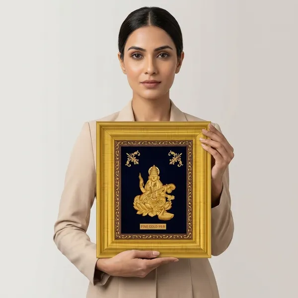Fine_Gold_Goddess_Saraswati_Framed_Wall_Art