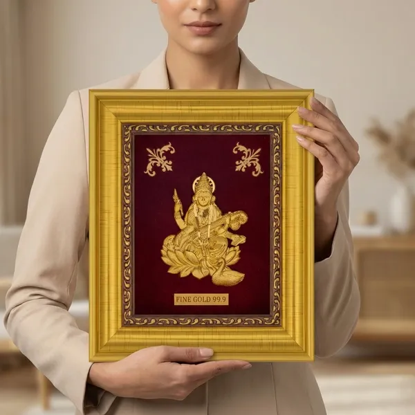 Fine_Gold_Goddess_Saraswati_Framed_Wall_Art