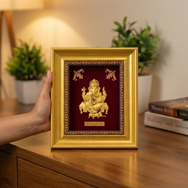 Fine_Gold_Ganesha_Frame_Decorative_Wall_Art_With_Maroon_Velvet_Background