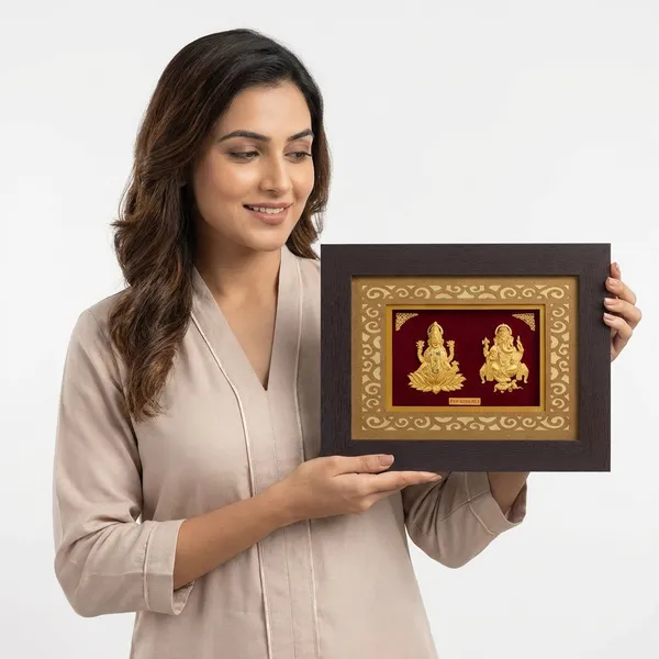 Lakshmi_Ganesha_Gold_Foil_Framed_Wall_Art