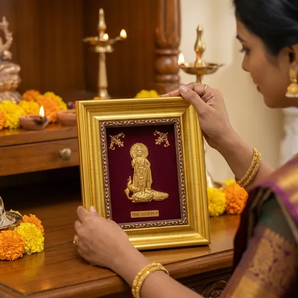 Fine_Gold_Framed_Religious_Artwork_Krishna_With_Peacock