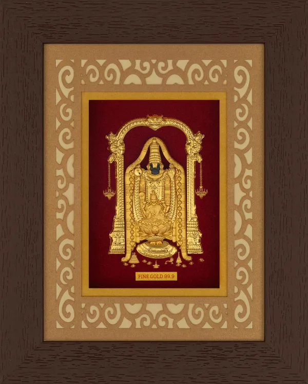 Gold_Leaf_Balaji_Tirupati_Venkateswara_Photo_Frame_Religious_Wall_Art_With_Decorative_Border