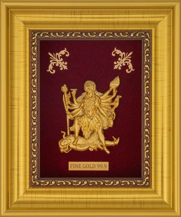 Fine_Gold_Goddess_Durga_Embossed_Frame_Religious_Wall_Decor