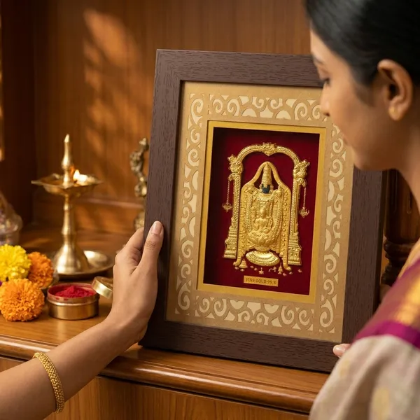 Gold_Leaf_Balaji_Tirupati_Venkateswara_Photo_Frame_Religious_Wall_Art_With_Decorative_Border