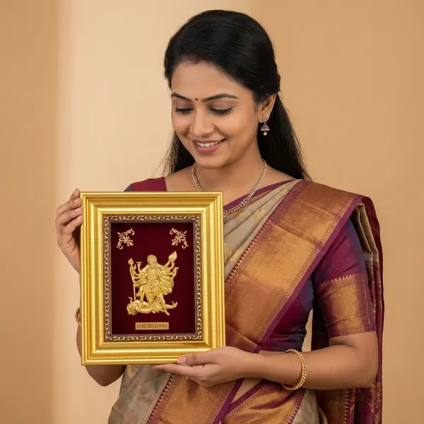 Fine_Gold_Goddess_Durga_Embossed_Frame_Religious_Wall_Decor