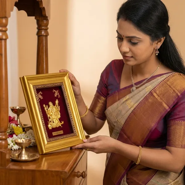 Fine_Gold_Goddess_Durga_Embossed_Frame_Religious_Wall_Decor