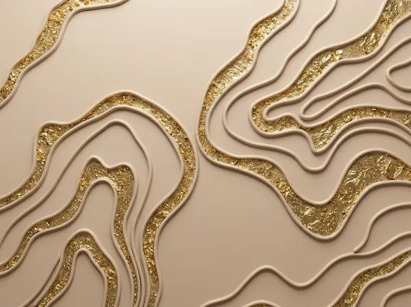 Muralkart_Elegant_Gold-Toned_Wavy_Line_Abstract_Wall_Art_Decoration