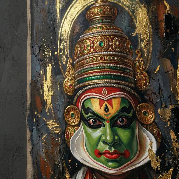 Muralkart_Traditional_Kathakali_Art_Wall_Painting_With_Gold_Leaf_Detailing