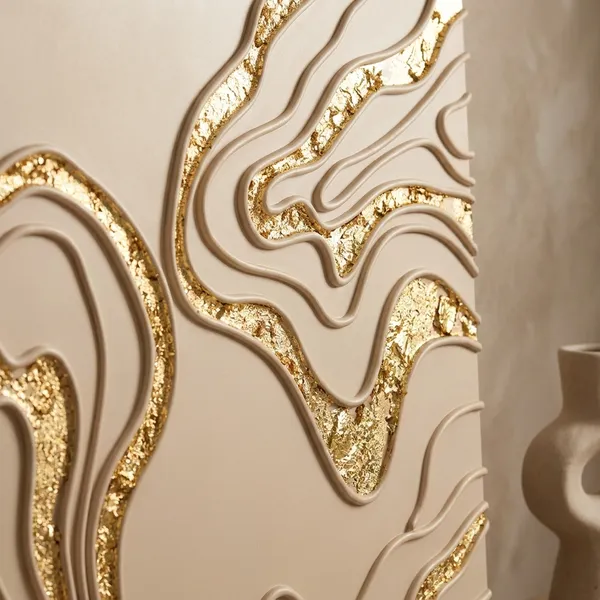 Muralkart_Elegant_Gold-Toned_Wavy_Line_Abstract_Wall_Art_Decoration