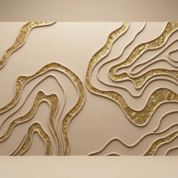 Muralkart_Elegant_Gold-Toned_Wavy_Line_Abstract_Wall_Art_Decoration