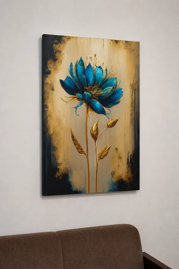 Muralkart_Blue_And_Gold_Floral_Art_Painting_-_Modern_Abstract_Flower_Canvas_Wall_Decor
