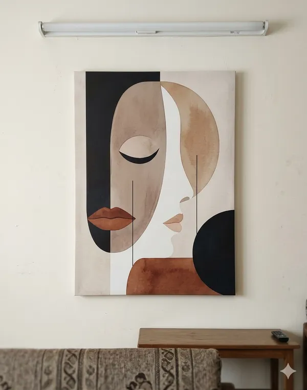 Muralkart_Dual_Soul_Harmony_–_Abstract_Face_Fusion_Premium_Canvas_Art