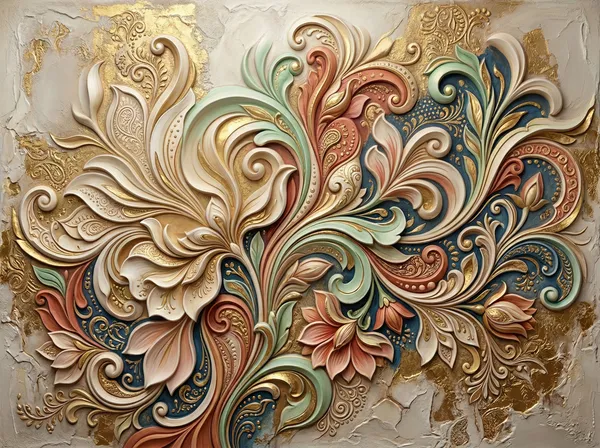 Muralkart_Decorative_3D_Floral_Relief_Wall_Art_Canvas