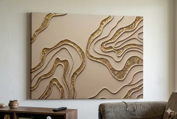 Muralkart_Elegant_Gold-Toned_Wavy_Line_Abstract_Wall_Art_Decoration