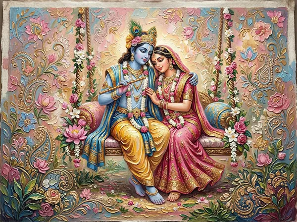 Muralkart_Radha_Krishna_3D_Embossed_Wall_Art_-_Traditional_Hindu_Religious_Decor