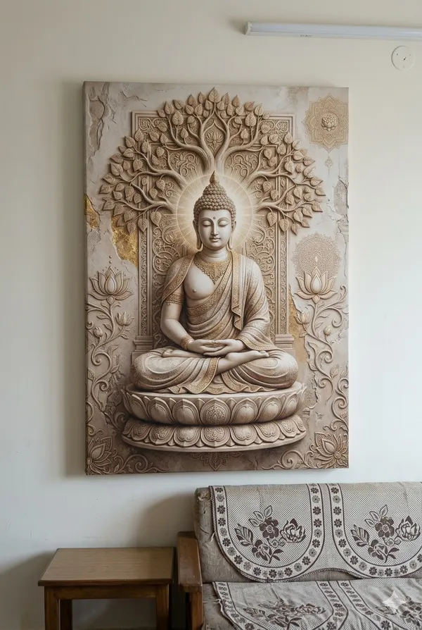 Muralkart_Buddha_With_Bodhi_Tree_3D_Wall_Relief_Sculpture_-_Spiritual_Home_Decor