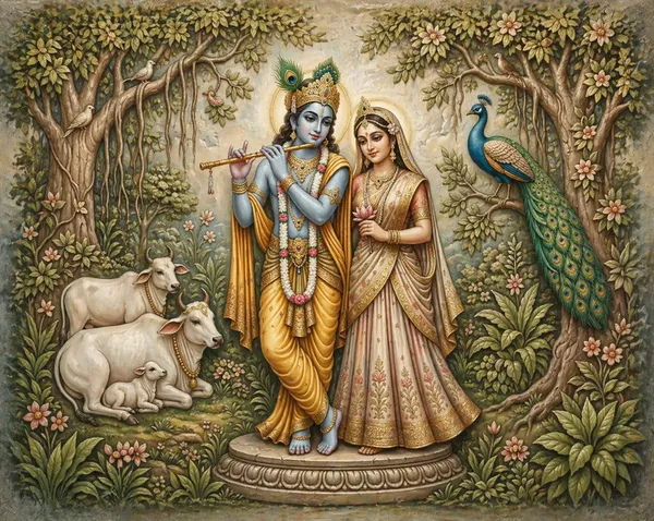 Muralkart_Radha_Krishna_Decorative_Wall_Art_-_Traditional_Indian_Religious_Painting