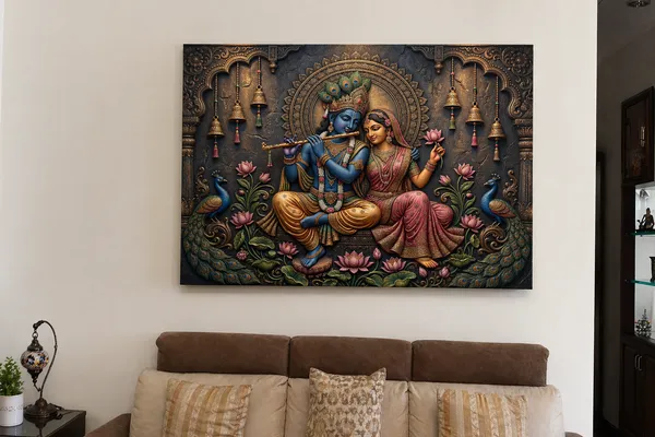 Muralkart_Radha_Krishna_3D_Wall_Art_-_Decorative_Relief_Sculpture_With_Peacock_Motif