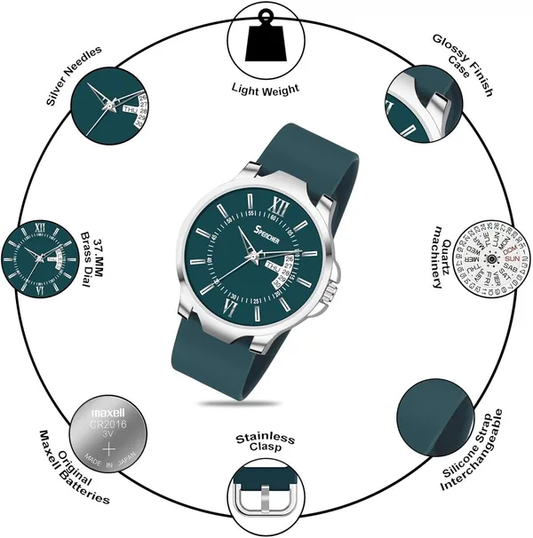 Green_Antique_2_Day_And_Date_Softest_Silicone_Strap_Analog_Watch_For_Men