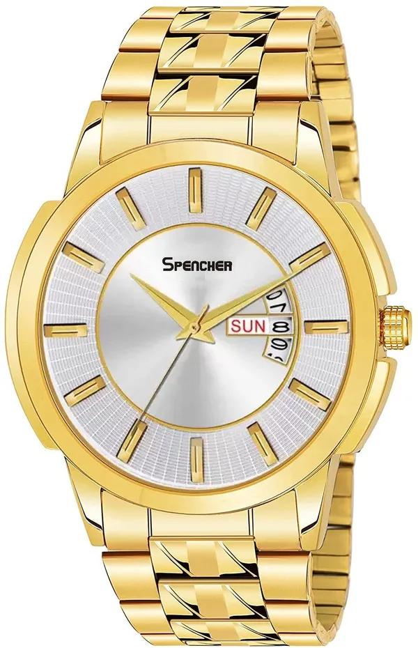 White_440_Golden_Premium_Gold_Plated_Chain_Date_And_Day_Functioning_Analog_Watch_For_Men
