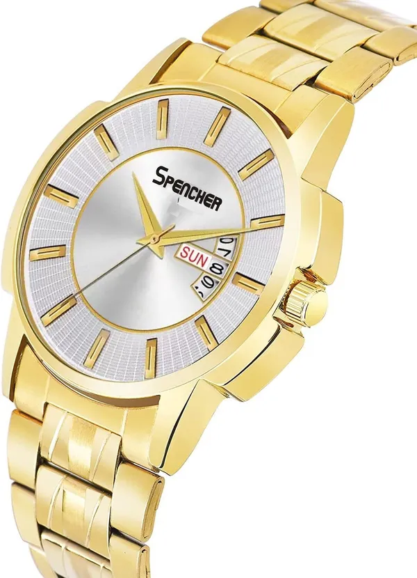 White_440_Golden_Premium_Gold_Plated_Chain_Date_And_Day_Functioning_Analog_Watch_For_Men