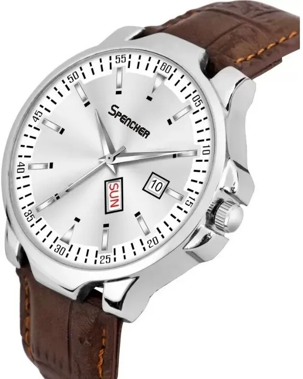 White_Day_And_Date_Functioning_Silver_Dial_Water_Resistant_Quartz_Operated_Analog_Watch_For_Men