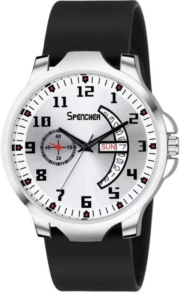 White_Classic_Silver_Dial_And_Silicon_Mesh_Strap_With_Water_Resistant_Analog_Watch_For_Men