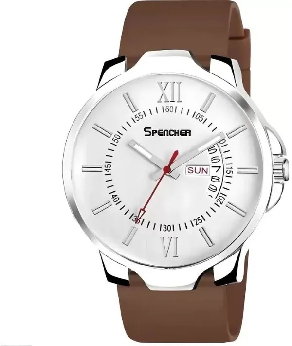 White_Antique_2_Day_And_Date_Softest_Silicone_Strap_Analog_Watch_For_Men