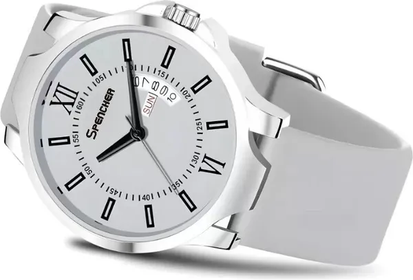 White_Antique_2_Day_And_Date_Softest_Silicone_Strap_Analog_Watch_For_Men