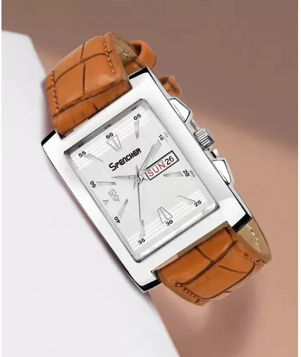White_Imperial_Dial_Date_Day_Function_Strap_Analog_Watch_For_Men