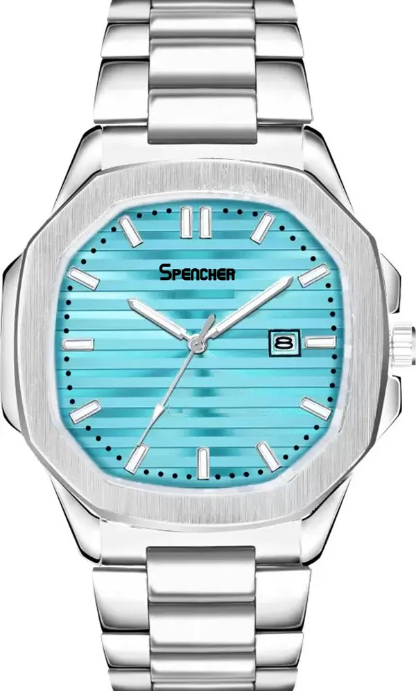 Blue_Nautilus_4569_Date_Working_Square_Dial_Silver_Quartz_Mechanism_Analog_Watch_For_Men