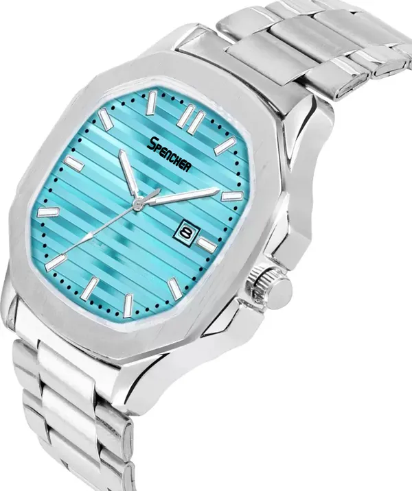 Blue_Nautilus_4569_Date_Working_Square_Dial_Silver_Quartz_Mechanism_Analog_Watch_For_Men
