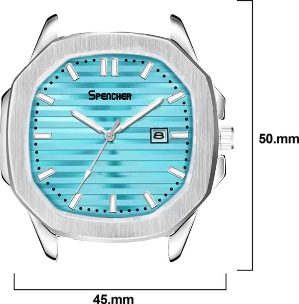 Blue_Nautilus_4569_Date_Working_Square_Dial_Silver_Quartz_Mechanism_Analog_Watch_For_Men