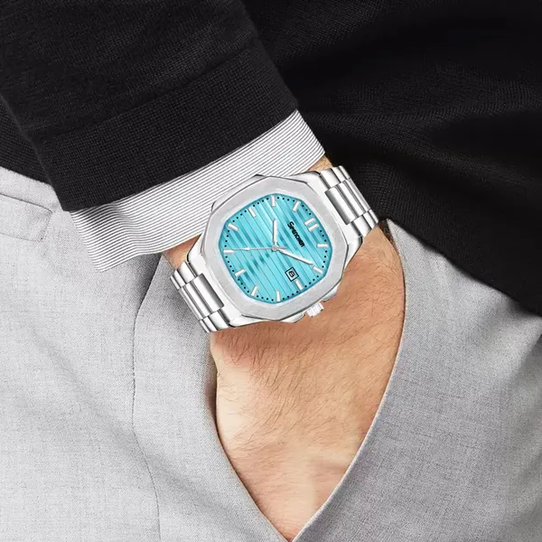 Blue_Nautilus_4569_Date_Working_Square_Dial_Silver_Quartz_Mechanism_Analog_Watch_For_Men