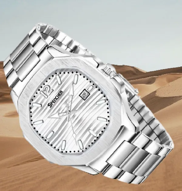 White_Nautilus_4569_Date_Working_Square_Silver_Dial_Quartz_Mechanism_Analog_Watch_For_Men