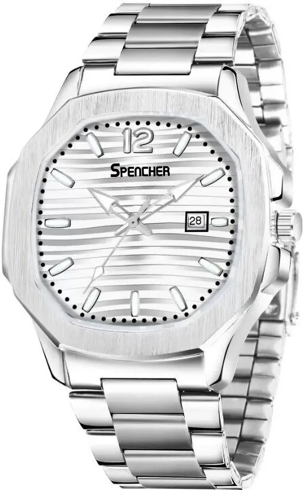 White_Nautilus_4569_Date_Working_Square_Silver_Dial_Quartz_Mechanism_Analog_Watch_For_Men