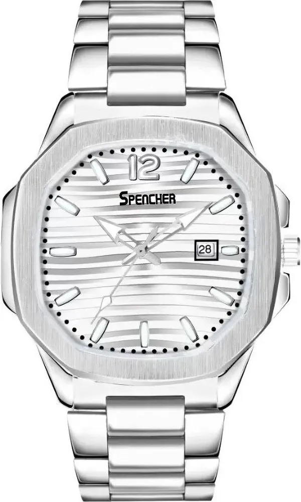 White_Nautilus_4569_Date_Working_Square_Silver_Dial_Quartz_Mechanism_Analog_Watch_For_Men