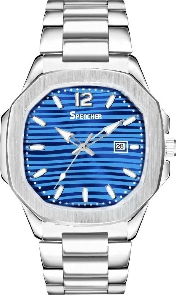 Blue_Nautilus_4569_Date_Working_Square_Dial_Silver_Quartz_Mechanism_Analog_Watch_For_Men