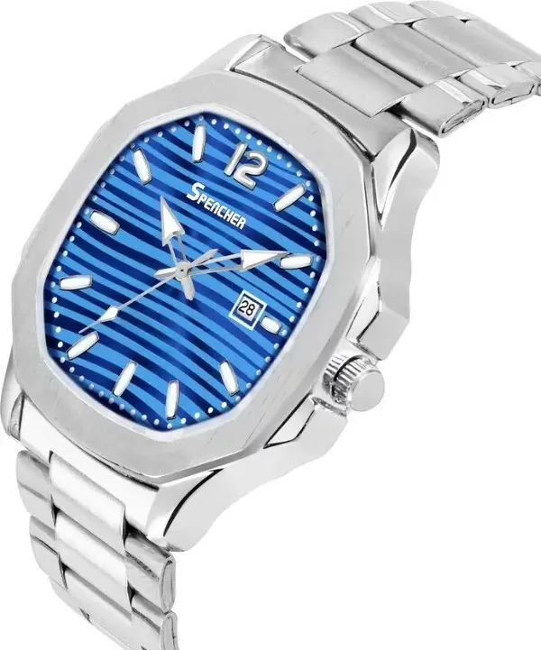 Blue_Nautilus_4569_Date_Working_Square_Dial_Silver_Quartz_Mechanism_Analog_Watch_For_Men