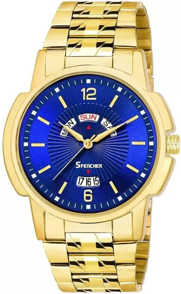 Blue_Premium_Gold_Plated_Dial_Golden_Date_Functioning_Analog_Watch_For_Men