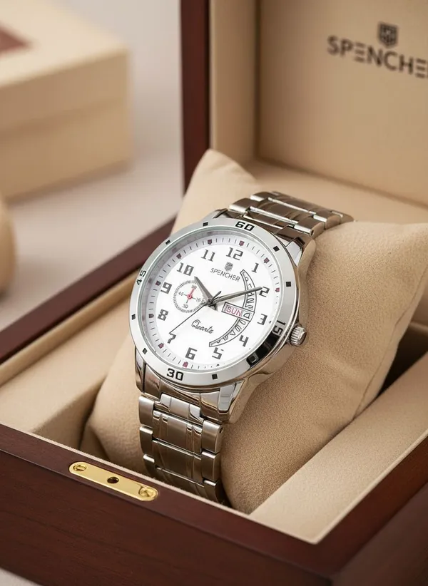 White_1187Sm_Stainless_Steel_Silver_Dial_Casual_Analog_Watch_For_Men
