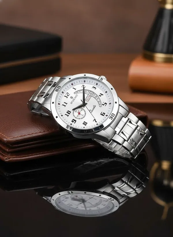 White_1187Sm_Stainless_Steel_Silver_Dial_Casual_Analog_Watch_For_Men