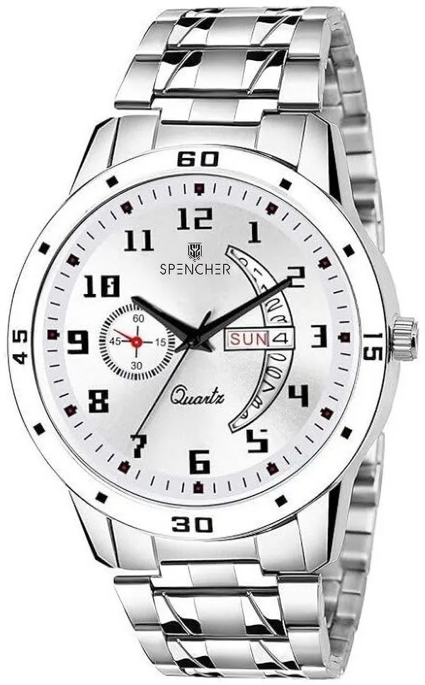 White_1187Sm_Stainless_Steel_Silver_Dial_Casual_Analog_Watch_For_Men