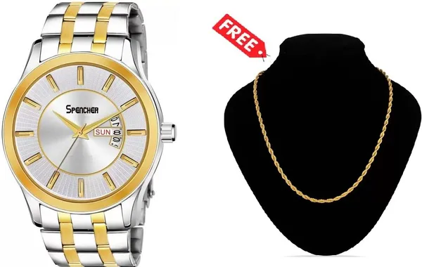 Golden_Smw_1627_Silver_Dial_Double_Tone_Chain_Analog_Watch_For_Men