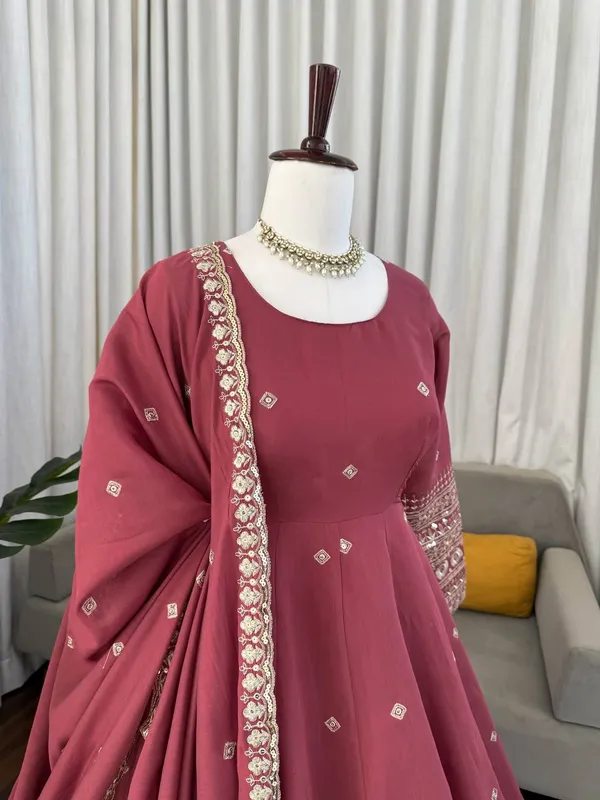 Pink_Premium_Embroidered_Georgette/Silk_Anarkali_Suit_For_Women