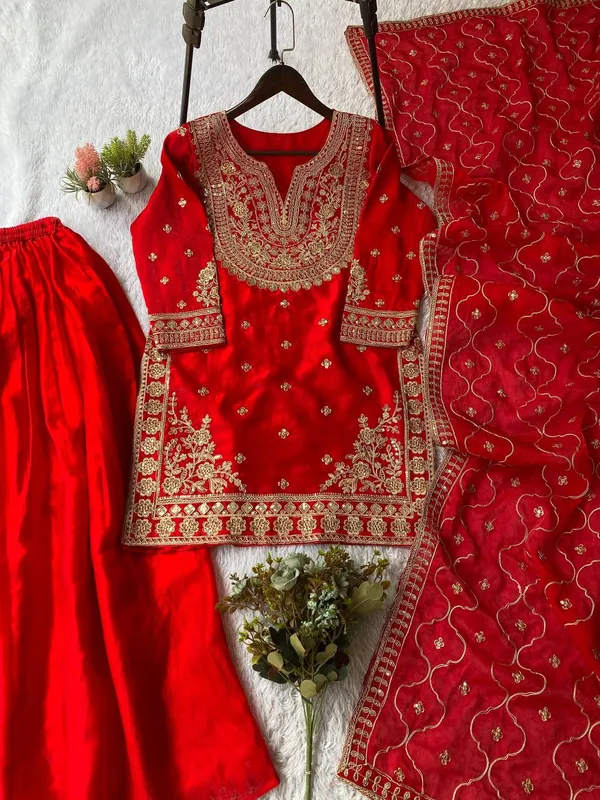 Red_Premium_Embroidered_Cotton_Blend_Salwar_Suit_Set_For_Women