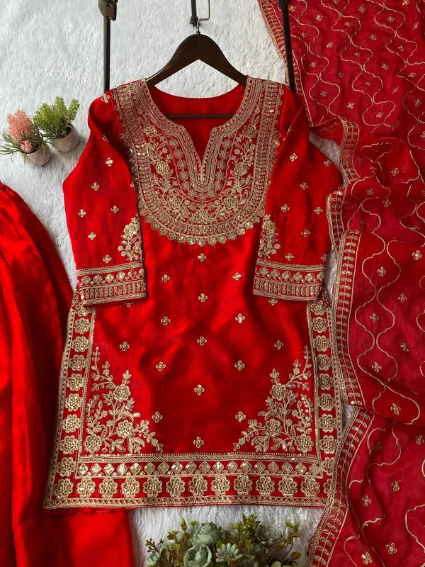 Red_Premium_Embroidered_Cotton_Blend_Salwar_Suit_Set_For_Women