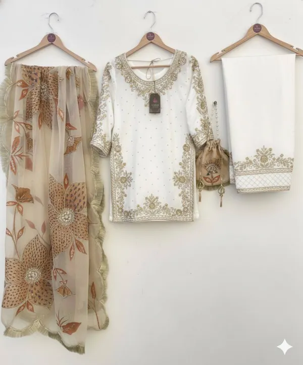 White_Premium_Embroidered_Georgette_Ethnic_Suit_Set_For_Women